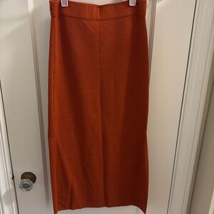 Never worn knit calf length skirt. Perfect for fall!!
